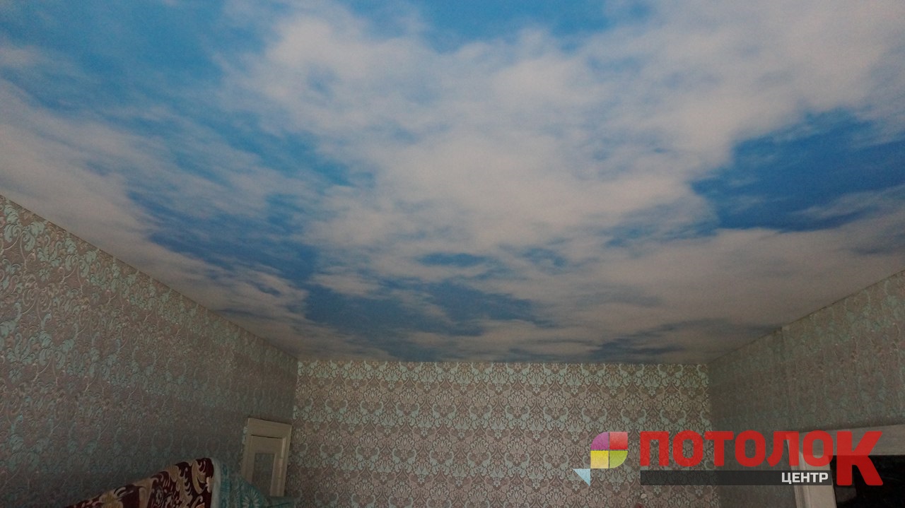 Натяжной потолок небо с облаками производство и монтаж в кротчайшие сроки